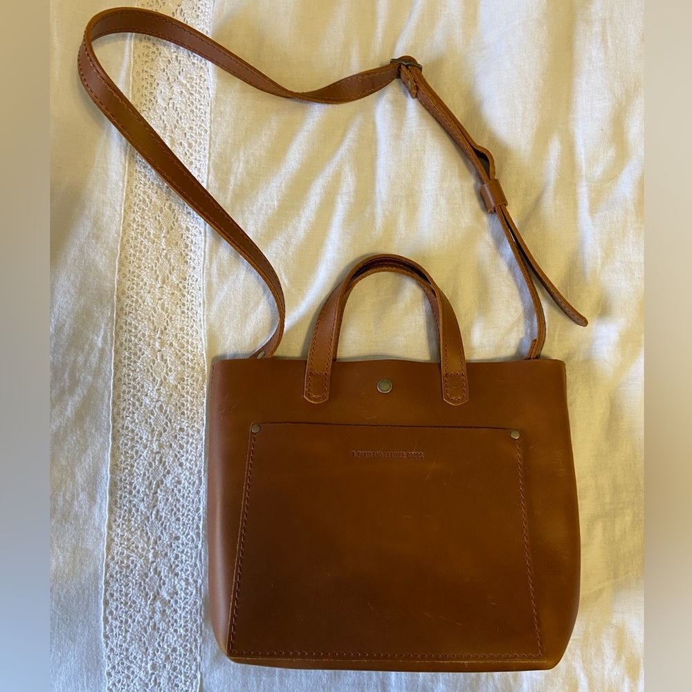 Portland Leather Company mini crossbody Honey